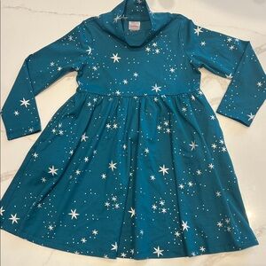 NWOT Hanna Andersson Blue Starry Long Sleeve Dress